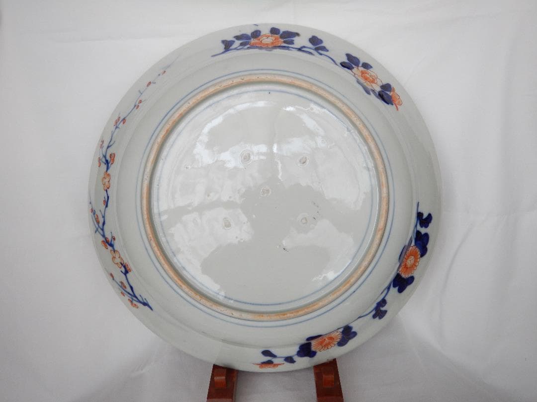 古伊万里色絵兜形大皿　江戸後期