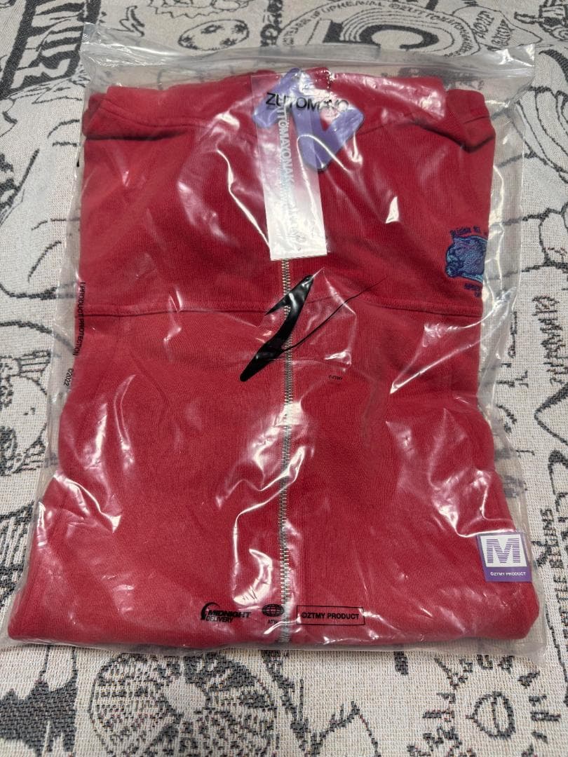 ずっと真夜中でいいのに。陰陽 ヴィンテージ ジップアップフーディー (Red)