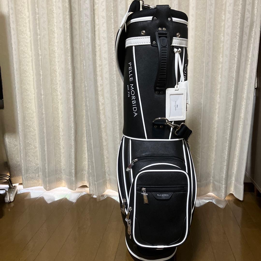 キャディバッグ PELLE MORBIDA ブラック/ホワイト