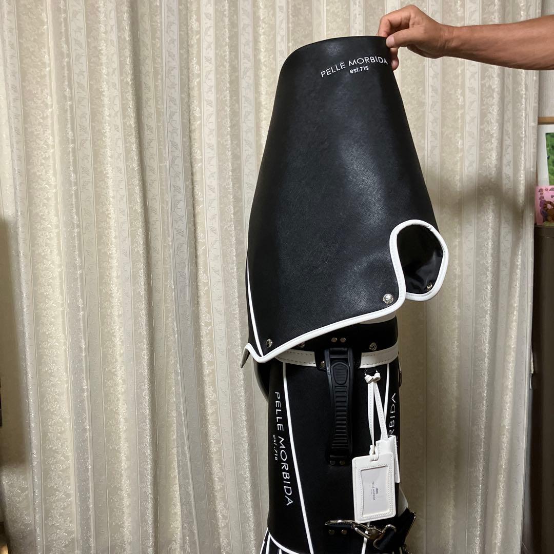 キャディバッグ PELLE MORBIDA ブラック/ホワイト