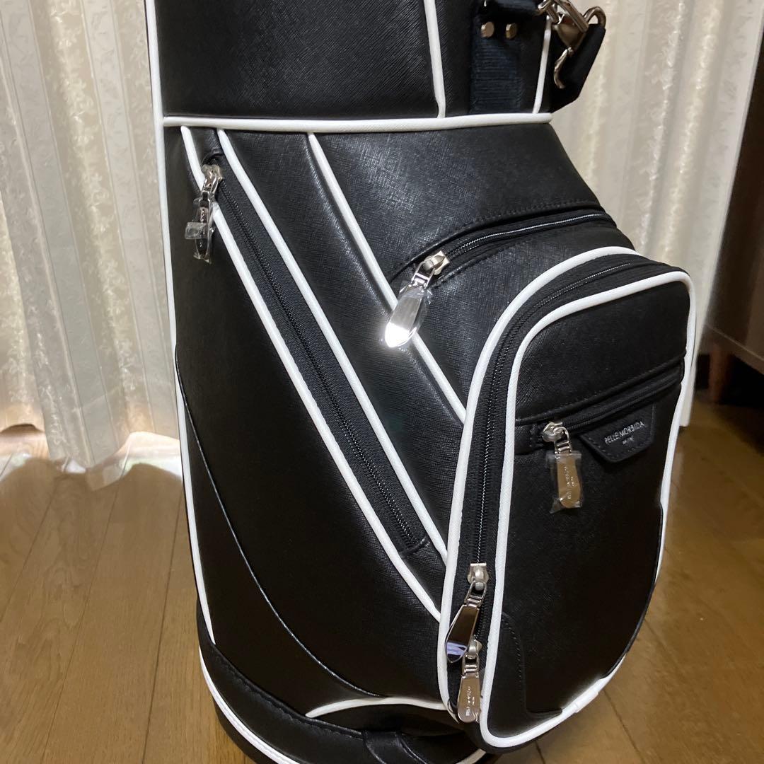 キャディバッグ PELLE MORBIDA ブラック/ホワイト