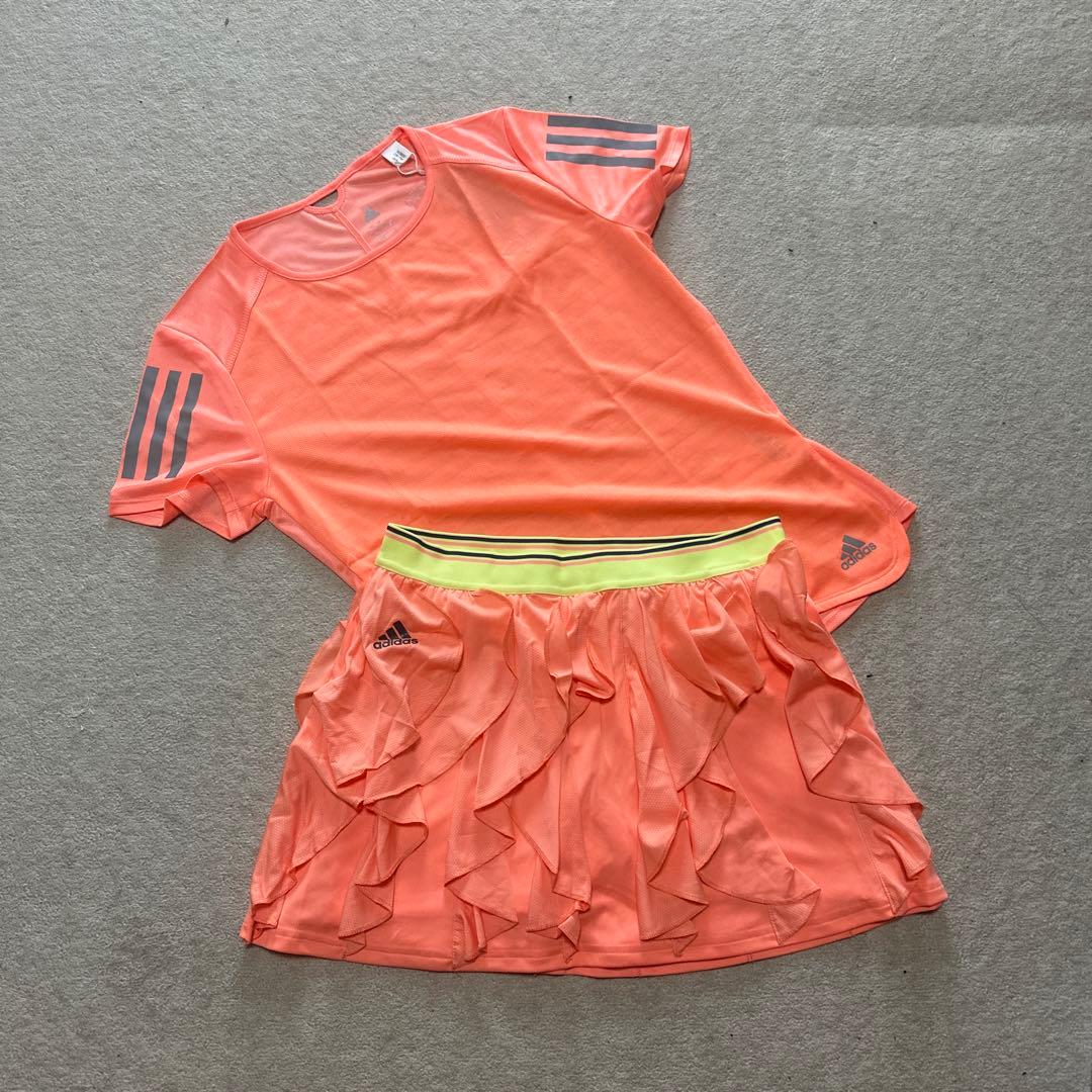 adidas climacool テニスウェア　L コーラルオレンジ