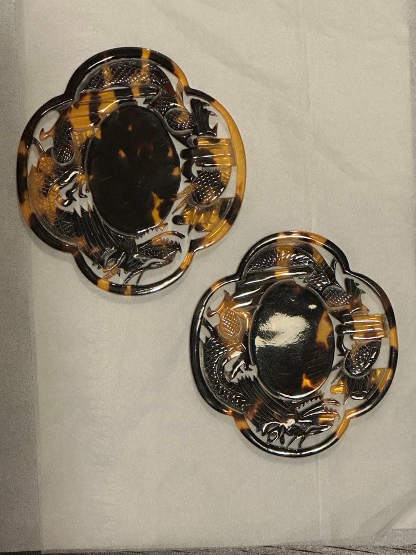 べっ甲 鍔 木刀用　太刀、小太刀２枚組