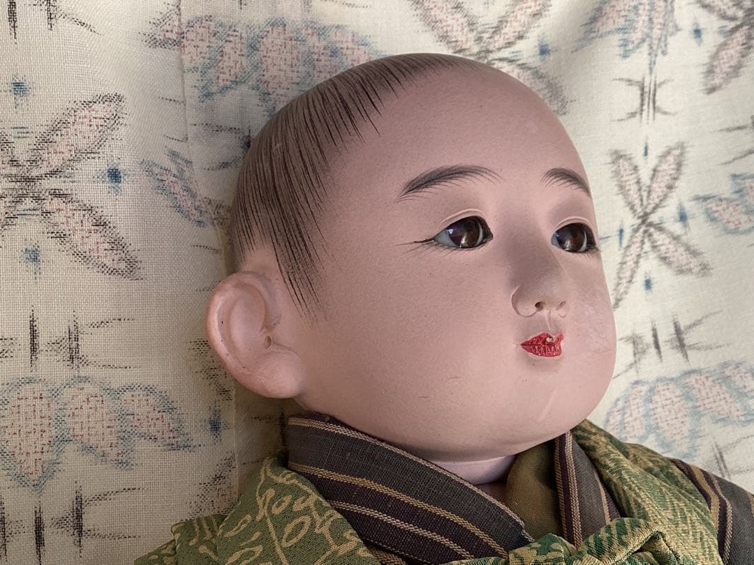 市松人形 松菊　竹取物語　抱き人形　アンティークドール　ビスクドール　40cm