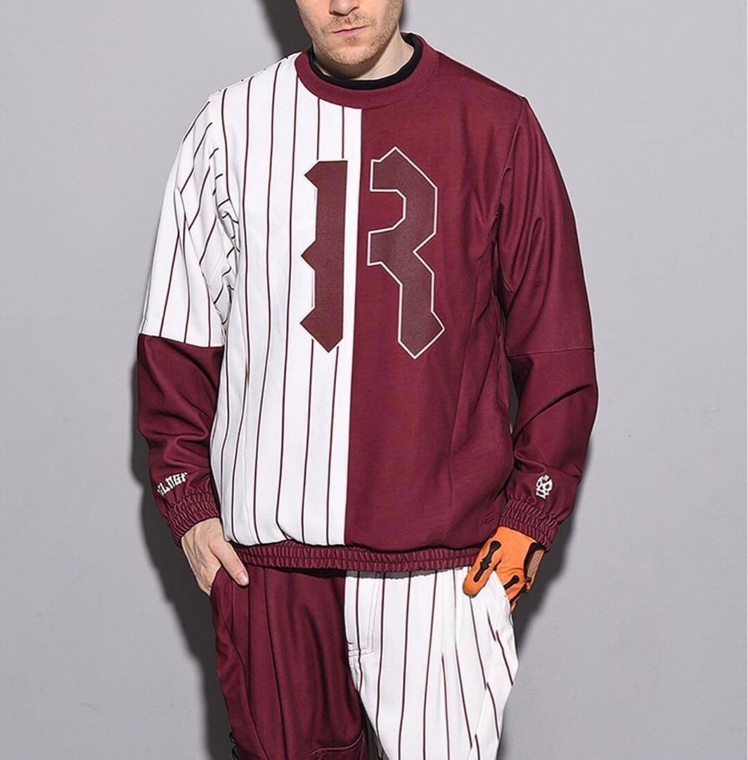 ラッセルノ ゴルフ バイカラー クルーネック プルオーバー セットアップ L 5