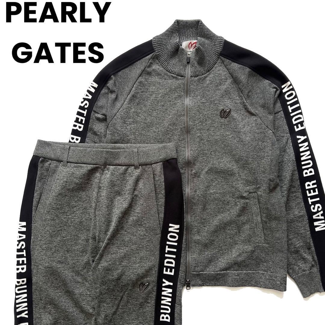 パーリーゲイツ　マスターバニー　セットアップ　サイドロゴ　メンズ　ゴルフ　グレー