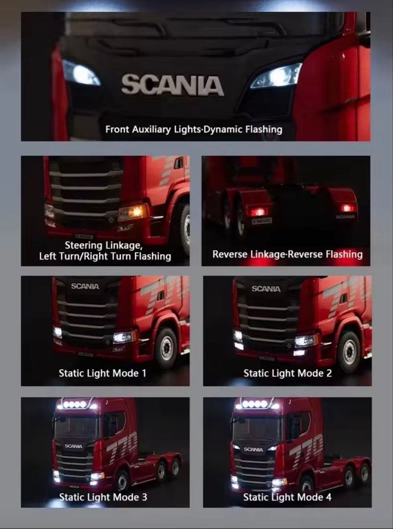 k*a様 スカニア　R770 ラジコン　トラック 1/18 19ch ヘッド　台