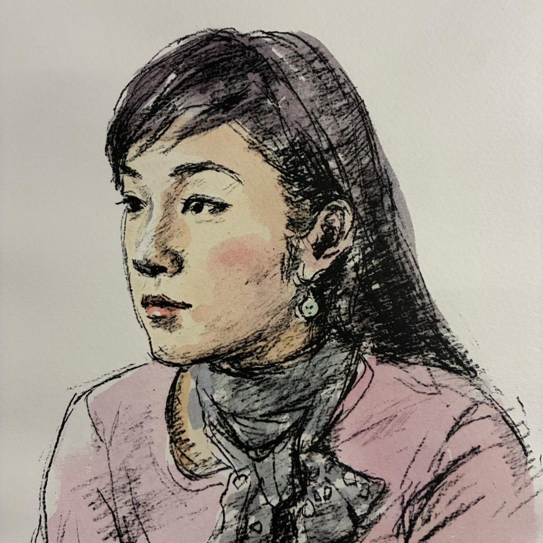 美品 池田清明「19才の肖像」リトグラフに手彩色 直筆サイン入り 画廊シール有り