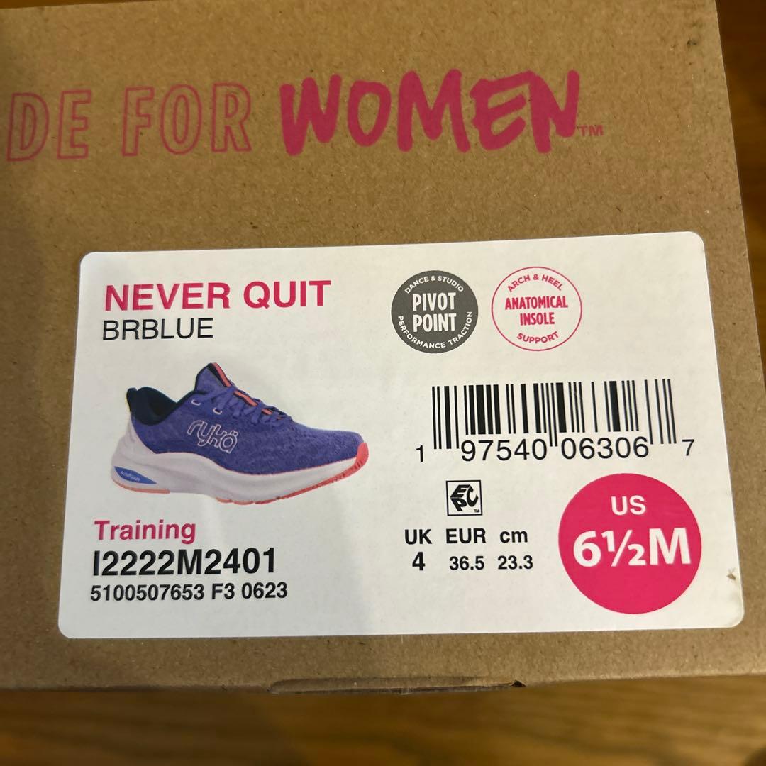 ryka NEVER QUIT BRBLUE 6.5M ジャザサイズ