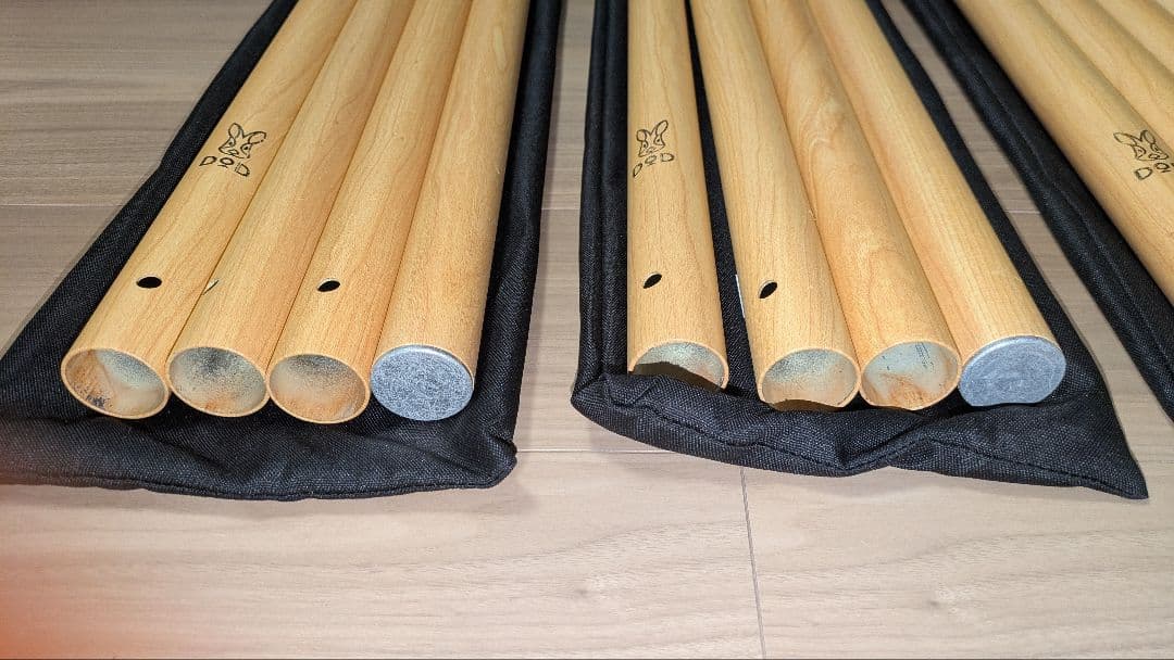 DOD ハイパームテキポール ウッド調 収納袋付き 4本セット