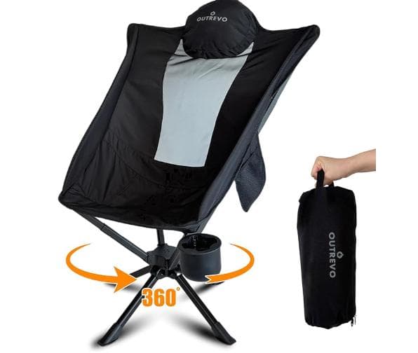 キャンプ用360度回転チェア OUTREVO【リボルバープラス】