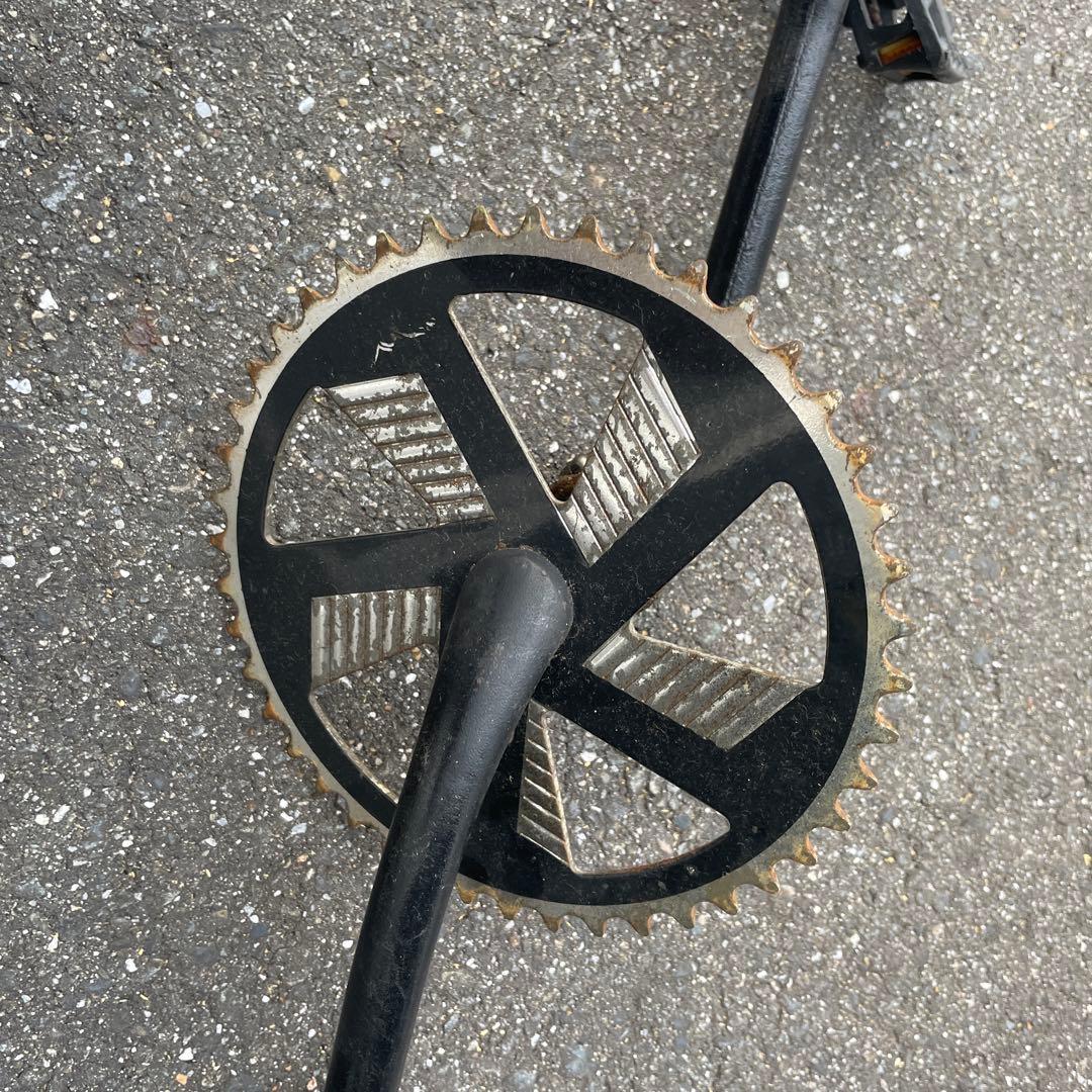 OLD BMX 1ピースクランクセット フラットペダル付き ブラック