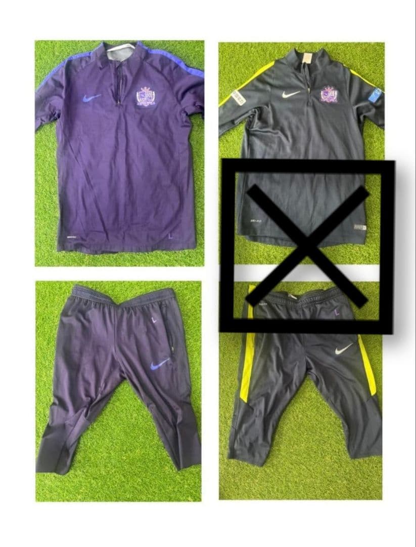 ①サンフレ　非売品　支給品　上下　サンフレッチェ広島　紫　7部丈　パンツ