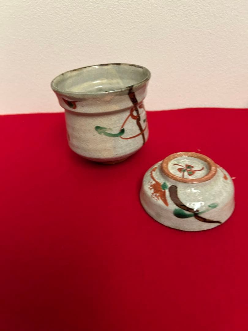 藤本能道作赤絵　吸い物椀　五客