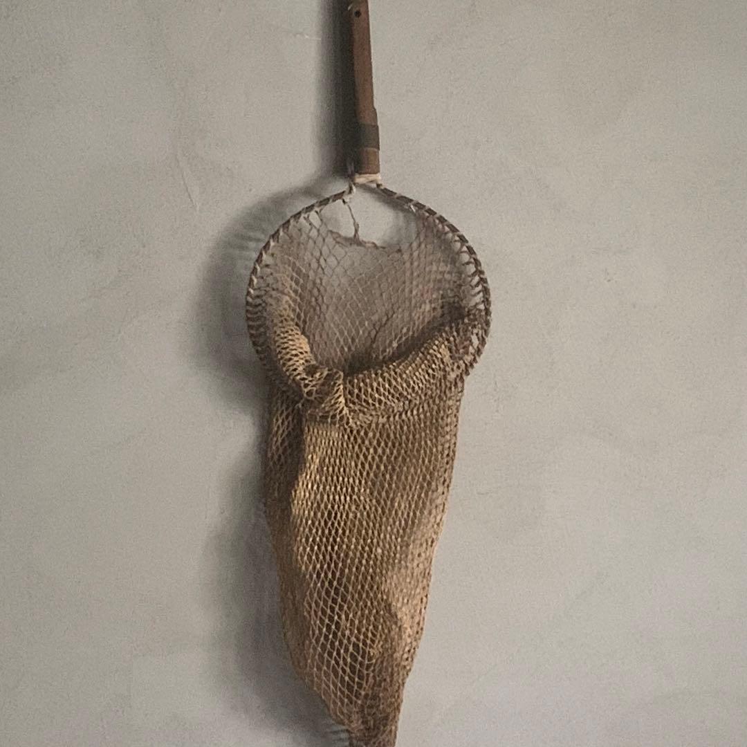 古い 玉網 タモ 古道具 アンティーク オブジェ