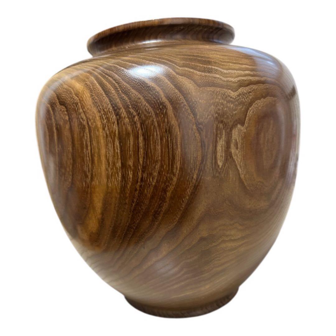 木製壺　木製花器　工芸品　花瓶　槐　エンジュ　円館工芸舎　木製置物