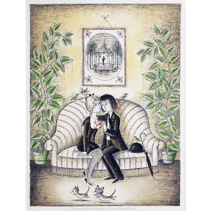 レイモン・ペイネ　「ハートのプレゼント」リトグラフ　版画 絵画 結婚 花嫁