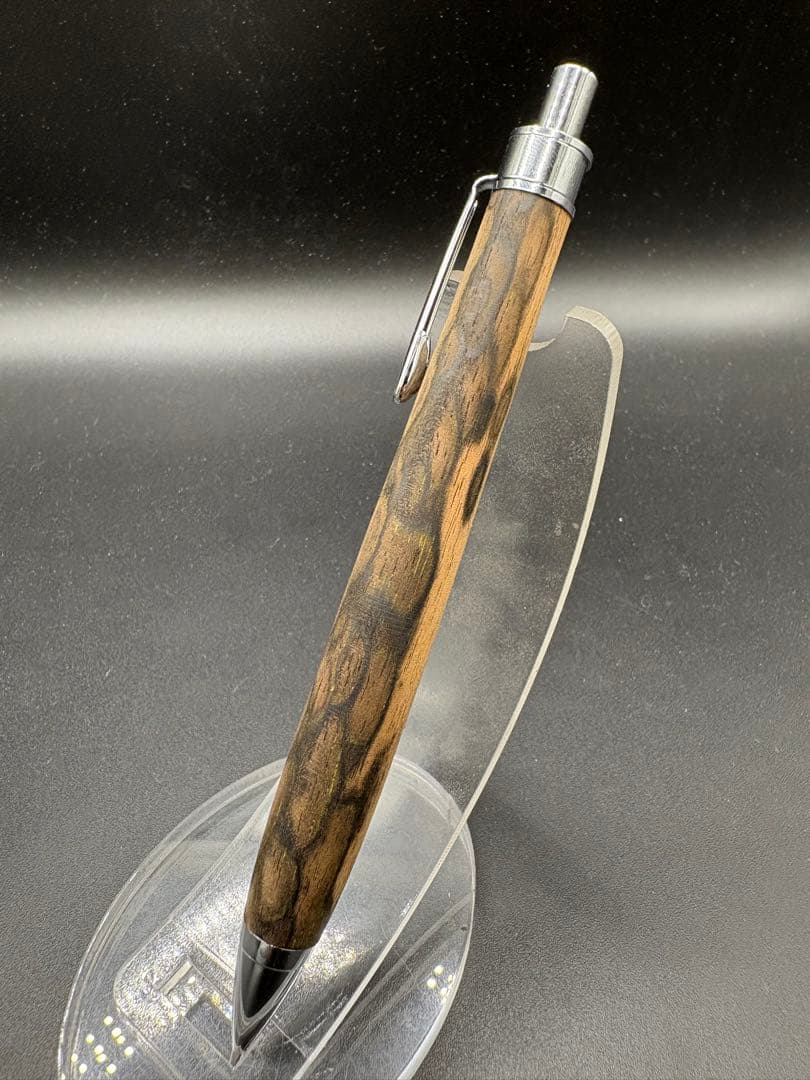 486 極上　黒柿　孔雀杢　木軸シャーペン　ボールペン