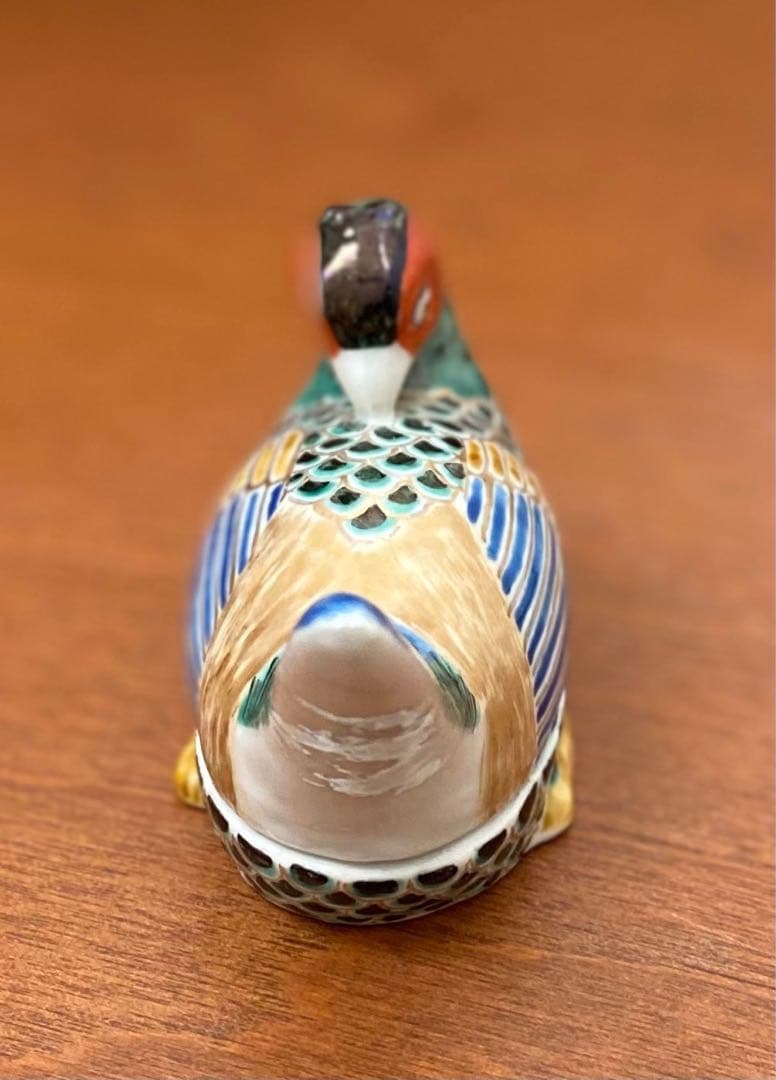 陶器製 九谷焼　雉の小物入れ❓