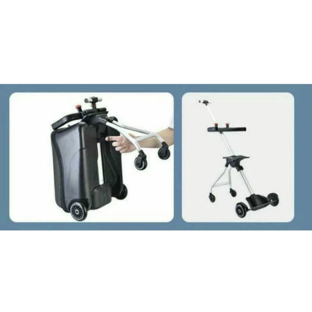 子供が乗れるスーツケース キャリーカート ブルー QBOX-20