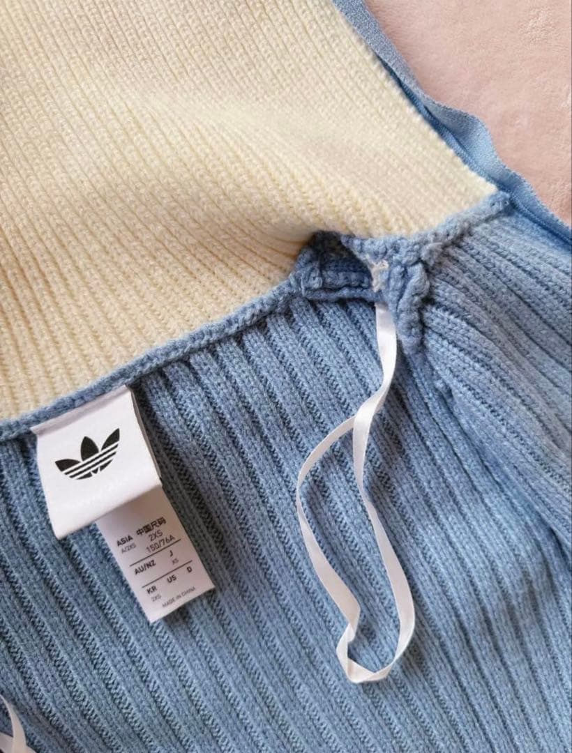 海外限定S Adidasジップアップ ニットジャケット KF0719