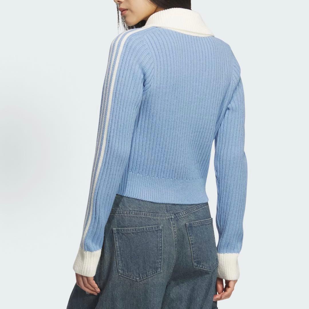 海外限定S Adidasジップアップ ニットジャケット KF0719