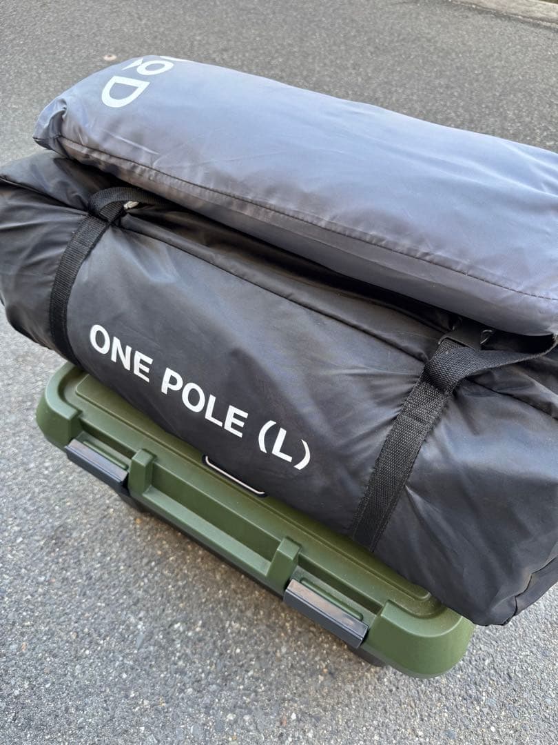 家族で楽しむ！！DODワンポールテント(L) BLACK セット品　お買い得品