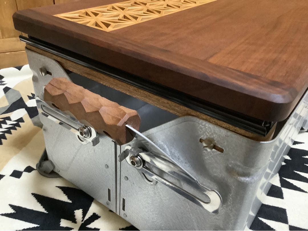 スノーピークシェルコン25サイズスライド天板組子細工ヘキサゴ124ウォールナット