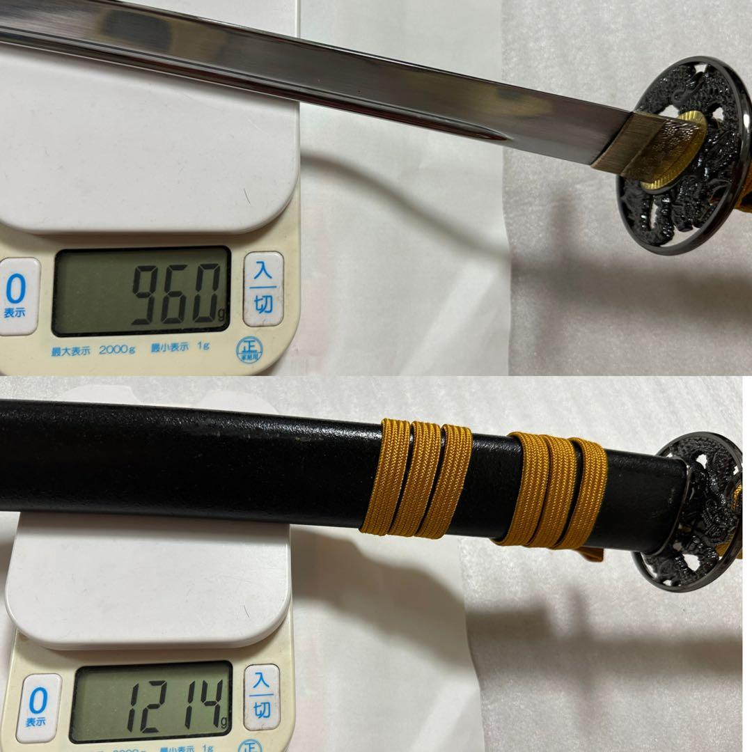 美品模造刀　樋入り刀身 打刀 黑鞘　コスプレ 鞘付き長さ約105cm