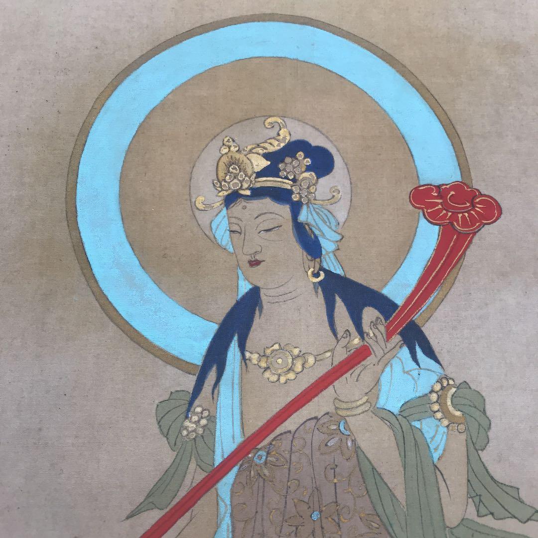 【即決13,000円】仏画　菩薩像　観音菩薩　百観音　不動尊　観音様　額付き