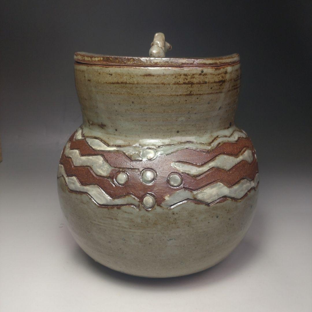 イ200 水指『◯山作　波文　水指　共箱』茶道具