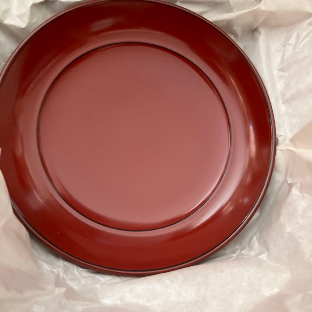 漆器 ウサギの絵柄 四角いトレーとプレートセット