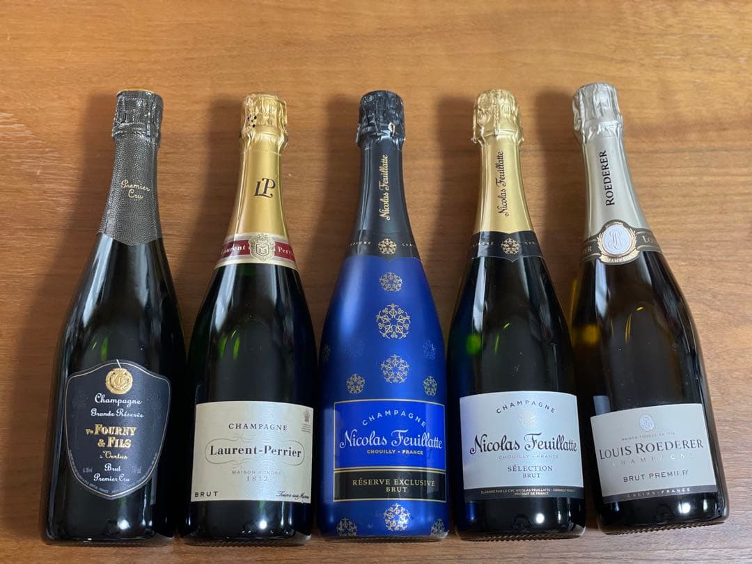 シャンパーニュ　シャンパン　人気定番Champagneまとめ売り5本セット新品未