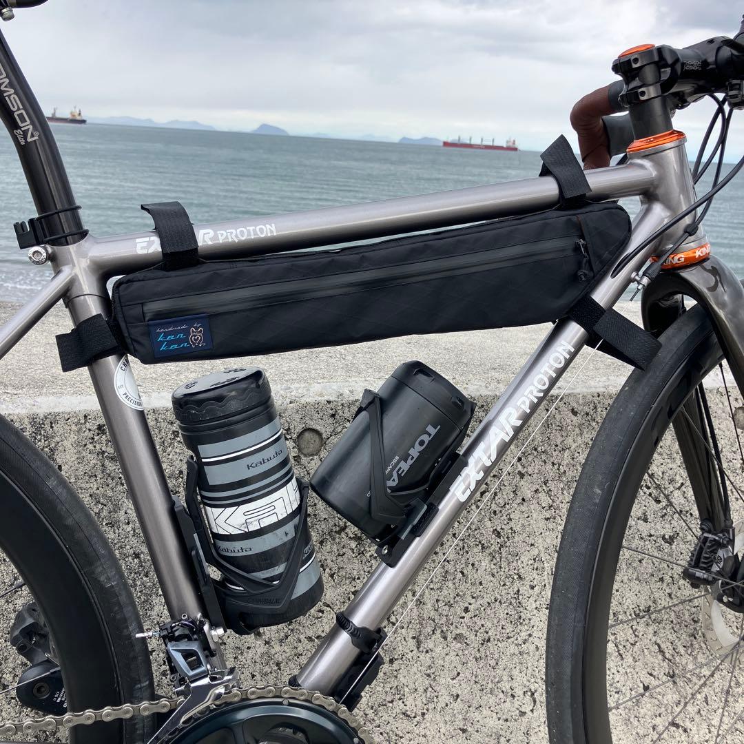 ハンドメイド　フレームバッグ　x-pac ブラック　42cm