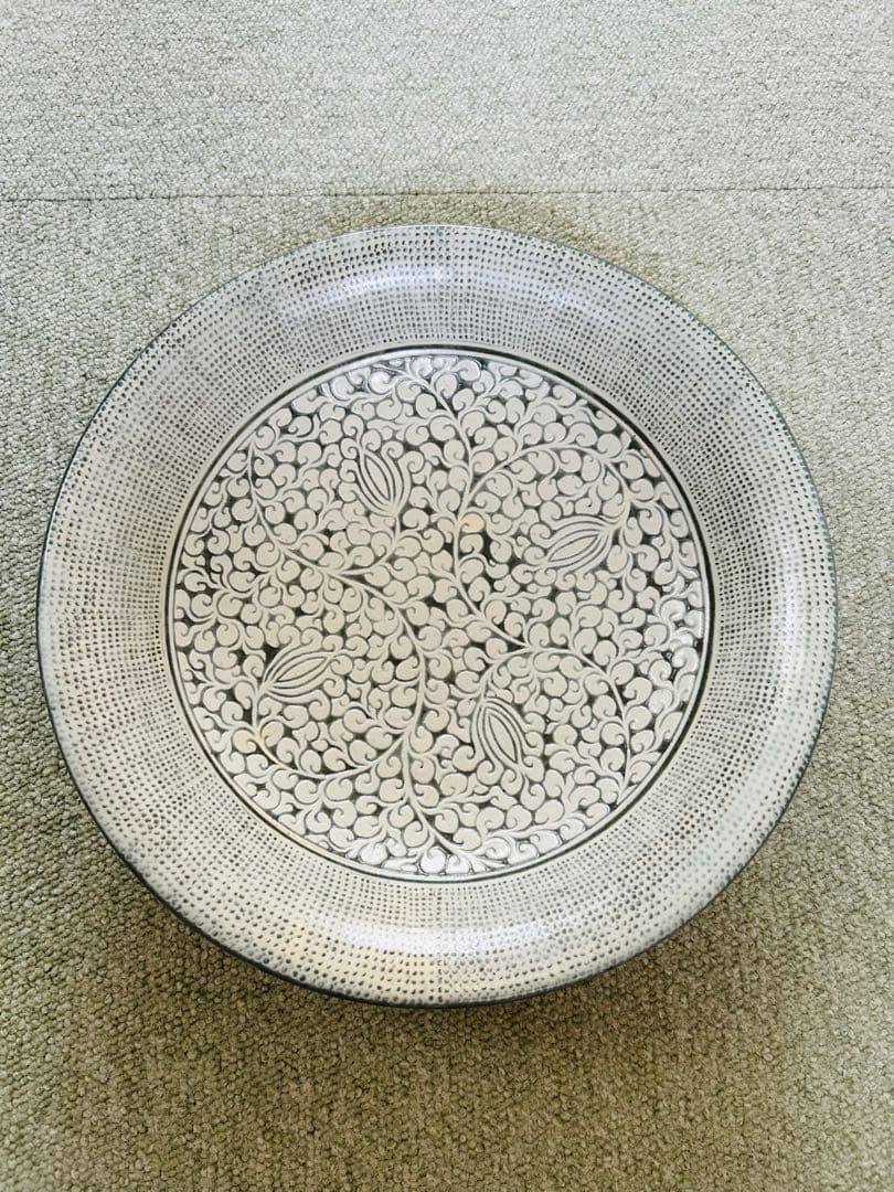 未使用品　三島菓子器　工芸品　茶道