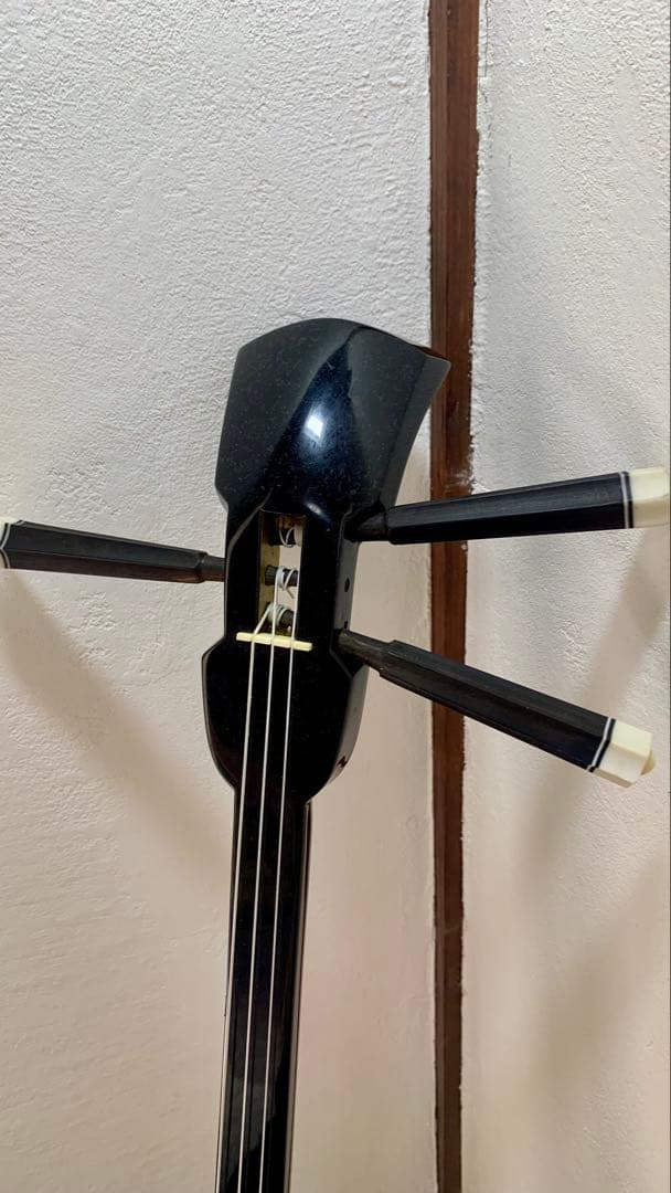 三線 沖縄 両面蛇皮 表側強化二重張り カラクイ1本弦2本新品交換