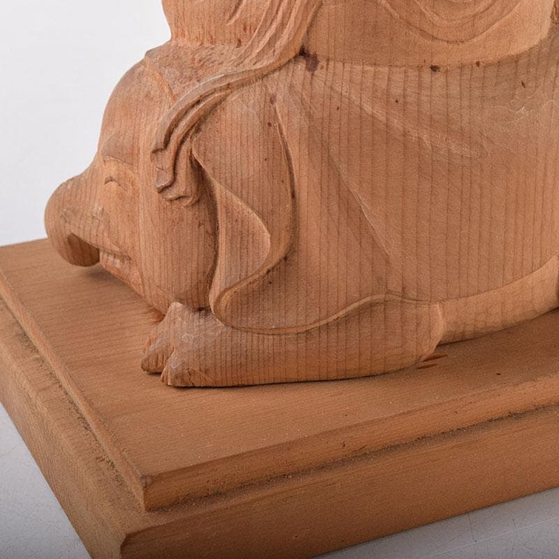 mi　仏教美術　木彫　普賢菩薩像　仏像　置物　共箱　V　7995