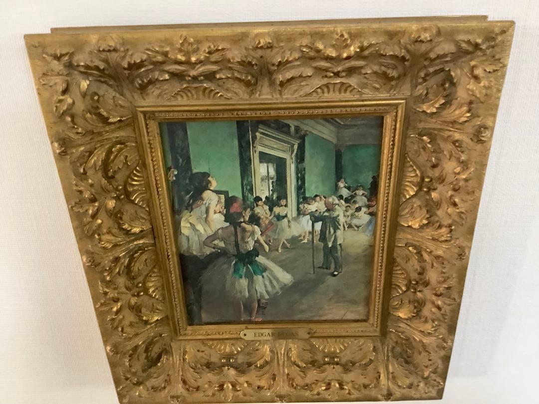 エドガー　ドガ Edgar Degasバレエ教室 複製画 額付き　バレリーナ油絵