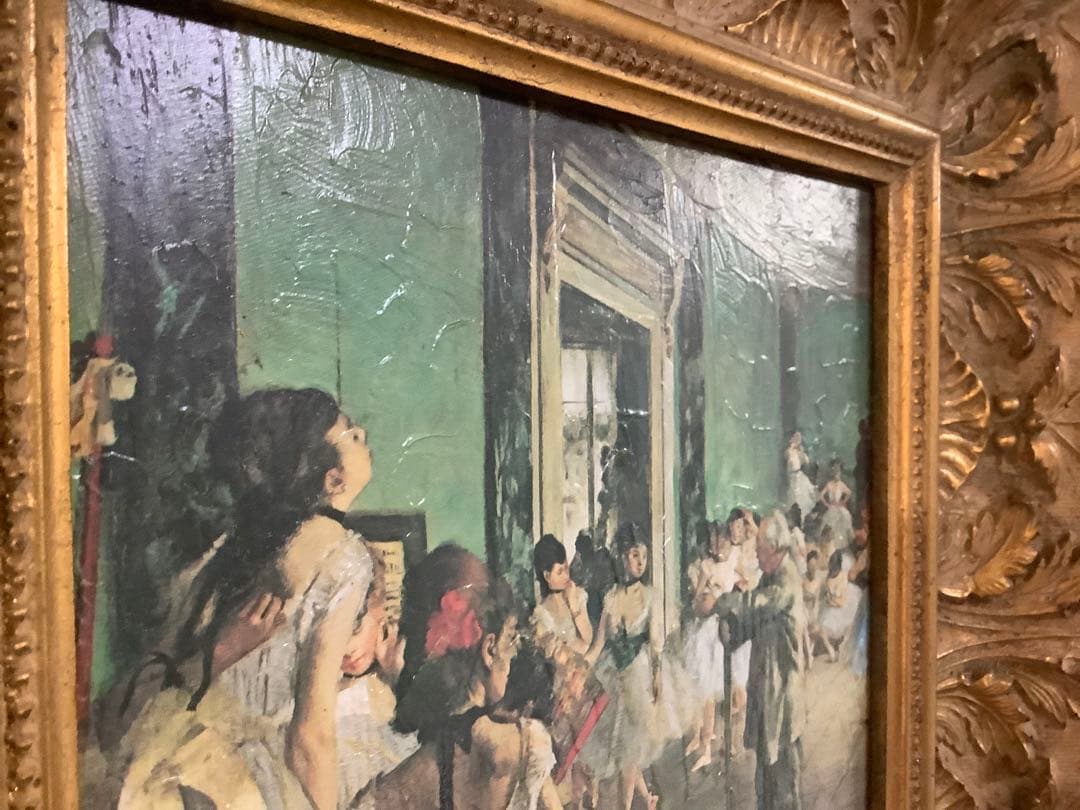 エドガー　ドガ Edgar Degasバレエ教室 複製画 額付き　バレリーナ油絵