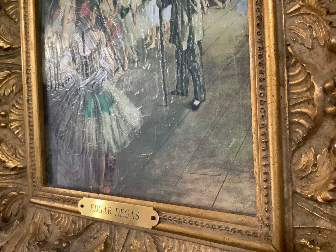 エドガー　ドガ Edgar Degasバレエ教室 複製画 額付き　バレリーナ油絵