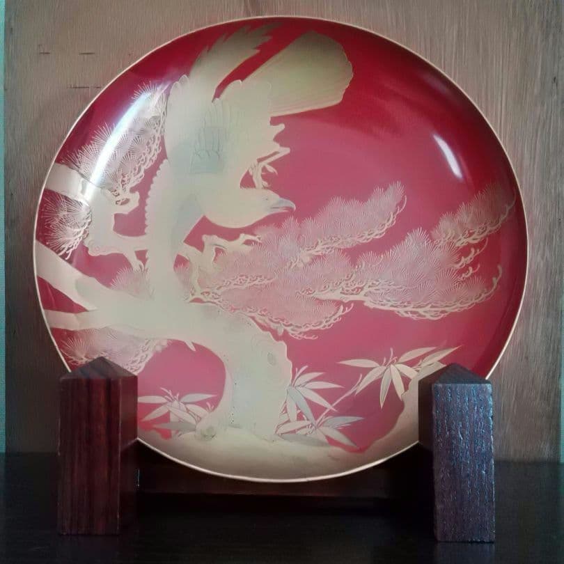 漆工芸　朱漆　金蒔絵　木盃⑦　江戸から明治時代　七組盃のひとつ