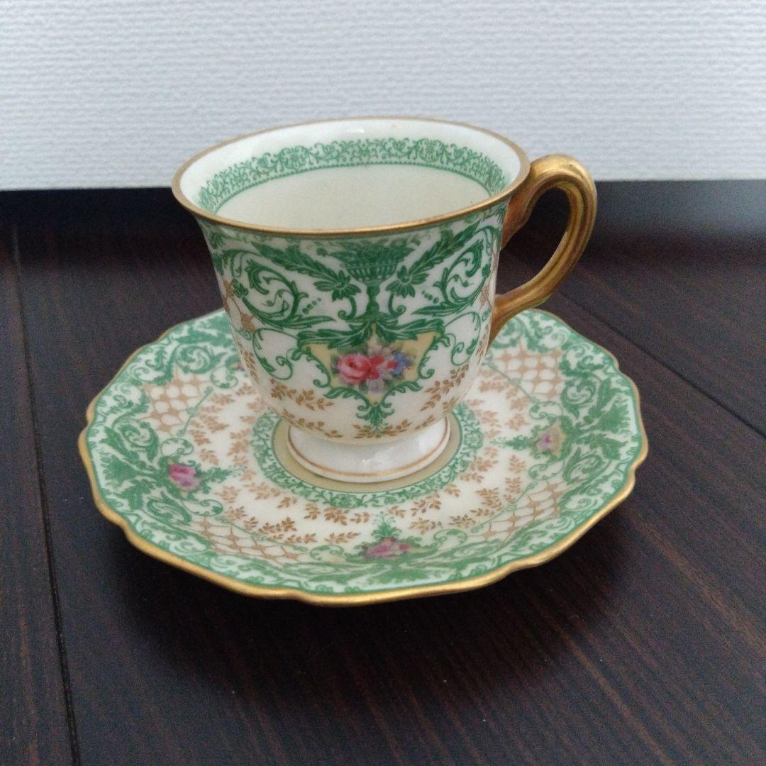 ブラックナイト　アンティークデミタスカップ＆ソーサー４客