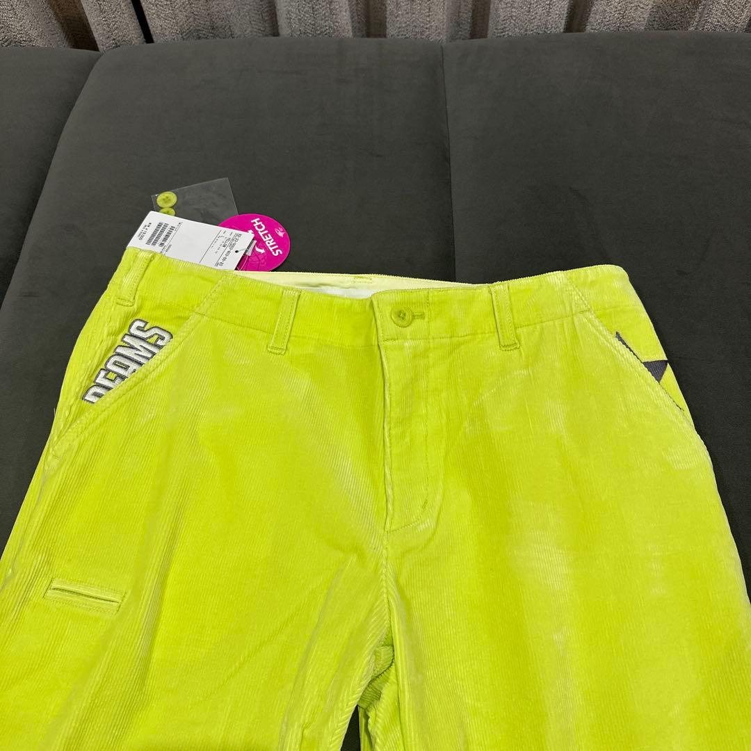 新品‼️【BEAMS GOLF】蛍光イエロー メンズゴルフパンツ　L
