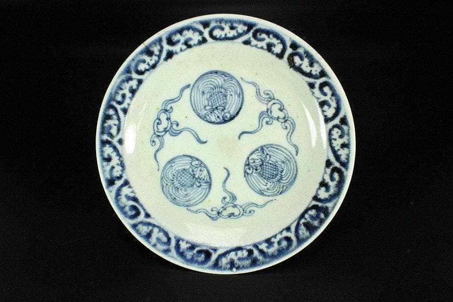 古伊万里 唐草丸散紋 皿 六件 φ16.5cm 旧家蔵出