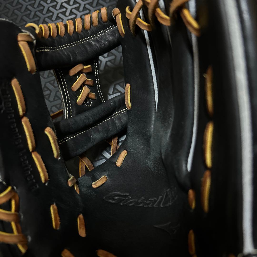 あ*ち様 Mizuno 野球グローブ 黒 レザー