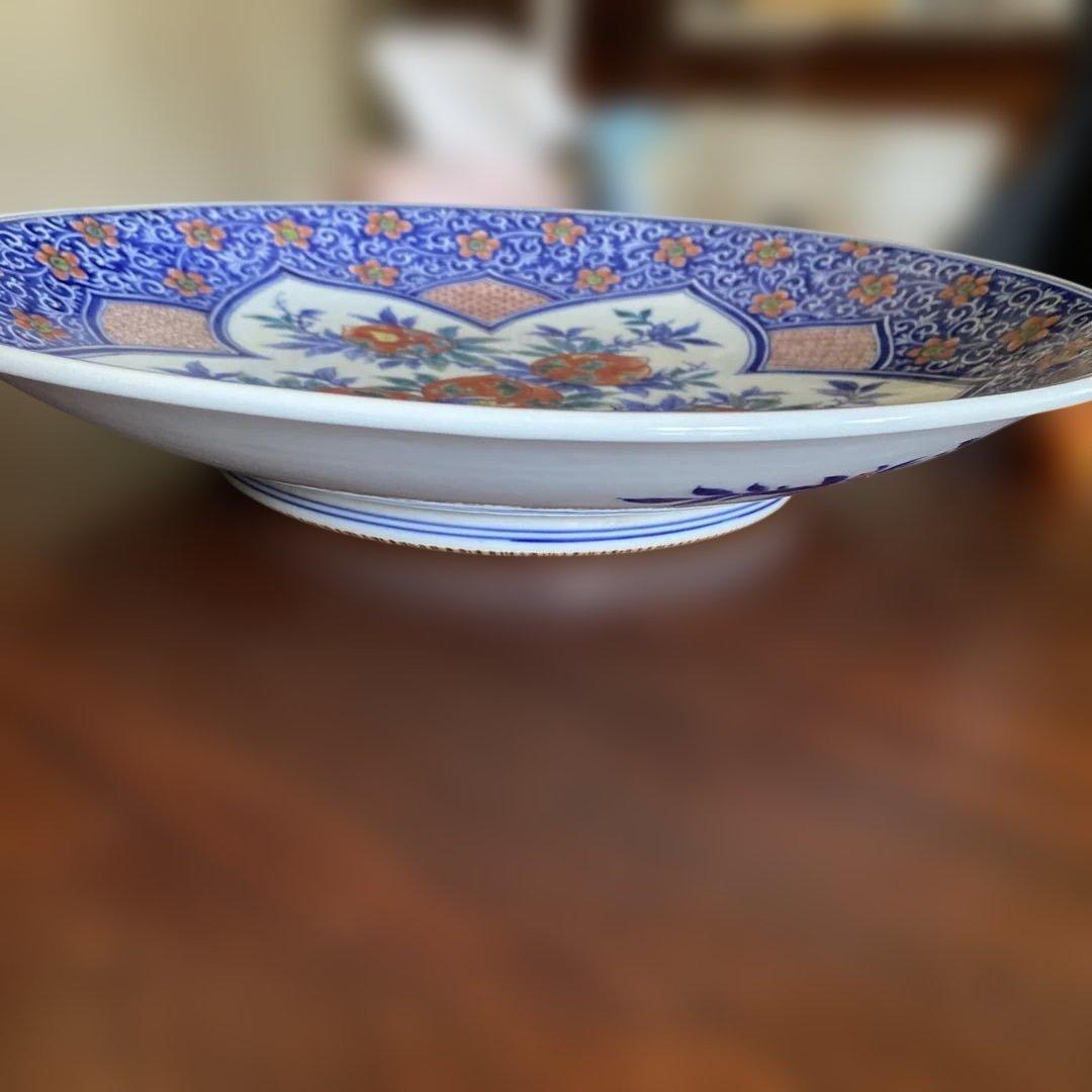 北村賀善作　染め付清水焼大皿