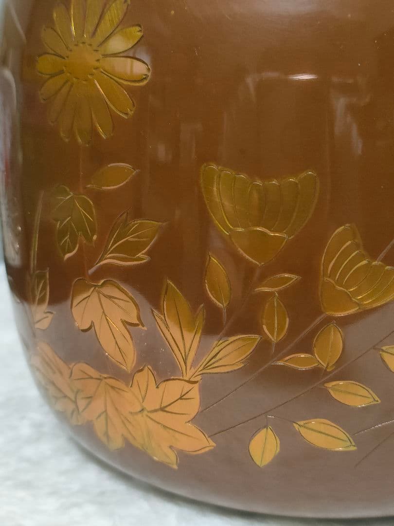 ★【茶道具】銅製金象嵌 秋草に蝶図 水注 薬缶