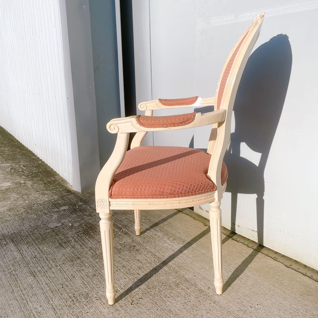 【美品③】ルイ16世様式 フランス華麗チェック織物張 メダリオンアームチェア