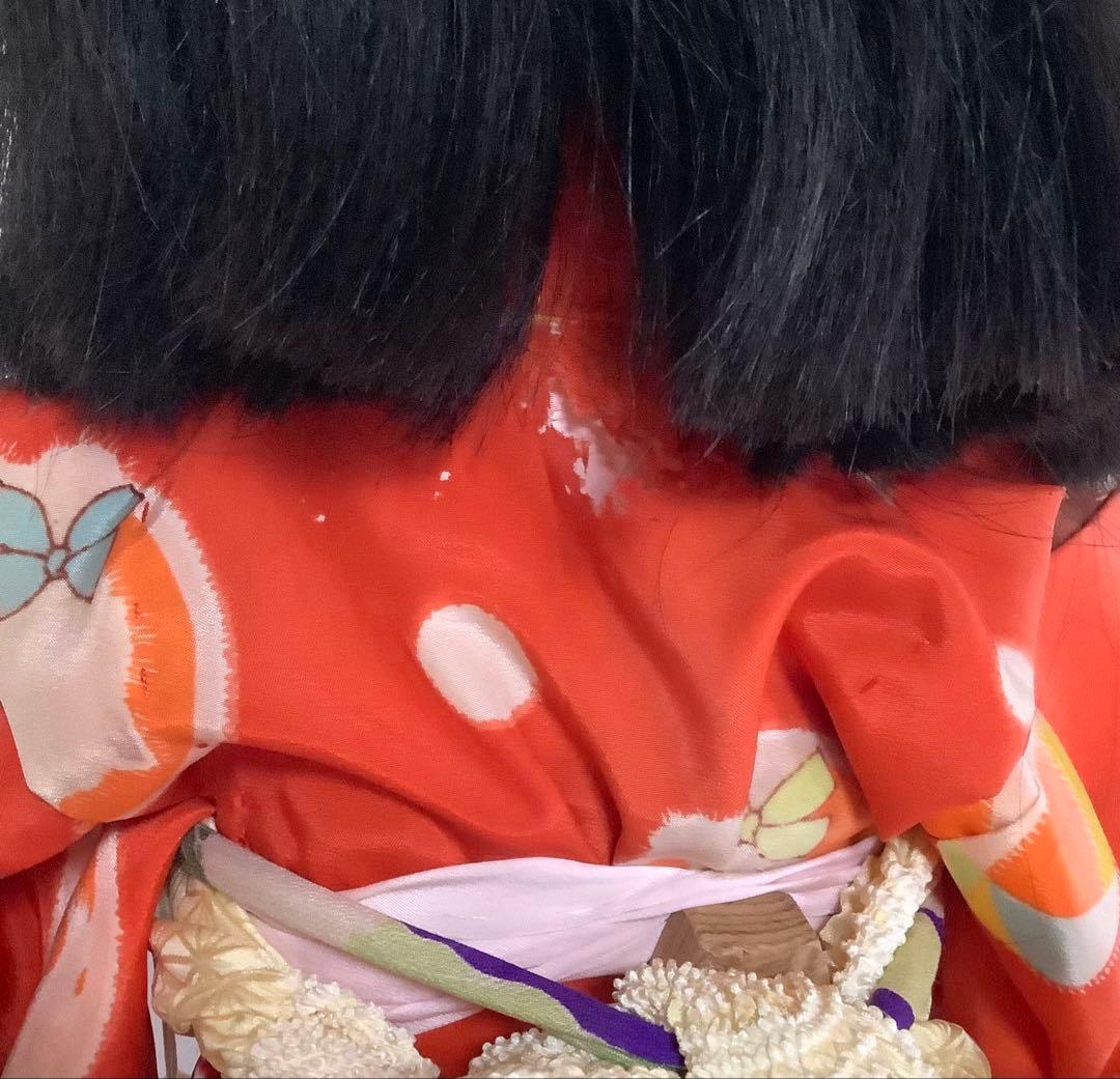 市松人形♪玉秀作♪アンティーク♪着物傷み、顔汚れ、髪乱れ♪約63cm♪訳あり