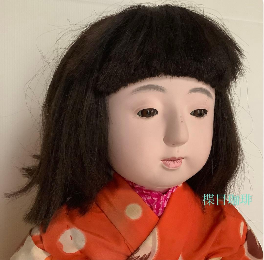 市松人形♪玉秀作♪アンティーク♪着物傷み、顔汚れ、髪乱れ♪約63cm♪訳あり